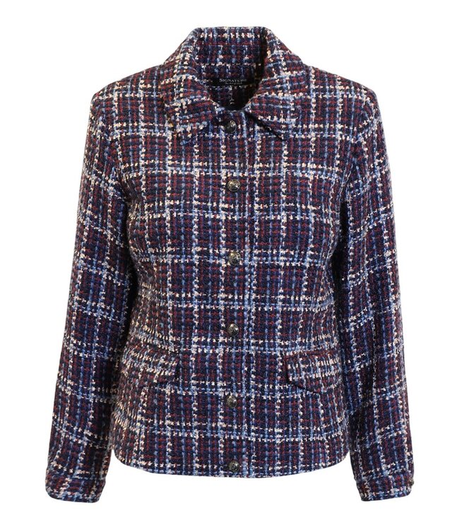 chique dames jasje met knopen en wol marine Brandtex