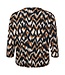 dikke dames blouson zigzag print tabak- zwart Brandtex