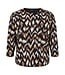 dames blouson (dikke stof) zigzag print tabak- zwart Brandtex