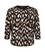 dikke dames blouson zigzag print tabak- zwart Brandtex