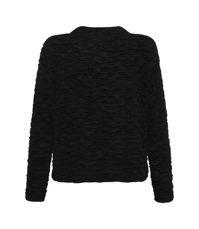 gestructureerd dames jasje met ritssluiting zwart Brandtex