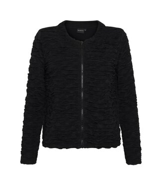 Brandtex. gestructureerd dames jasje met ritssluiting zwart Brandtex