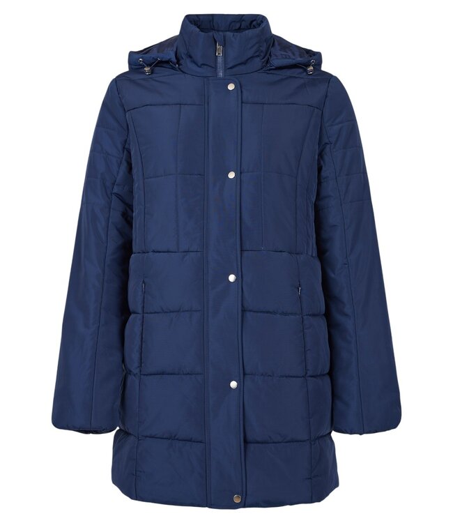 winterjas met afritsbare capuchon blauw Brandtex