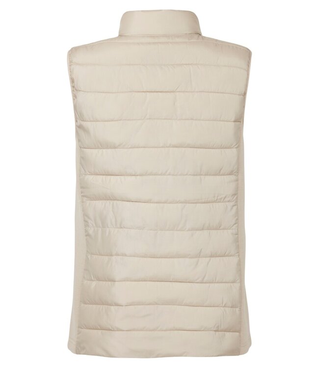 sportiefe dames bodywarmer met ritssluiting beige