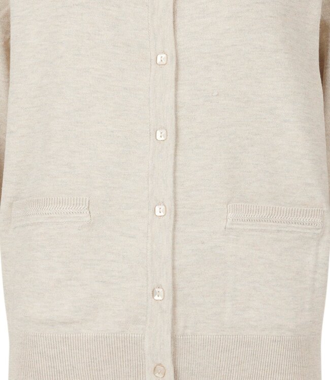 dames vest met vierkante knopen en zakjes beige