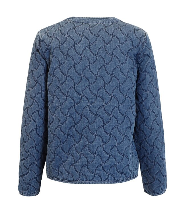 spijker jasje met patroon indigo- blauw