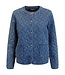spijker jasje met patroon indigo- blauw