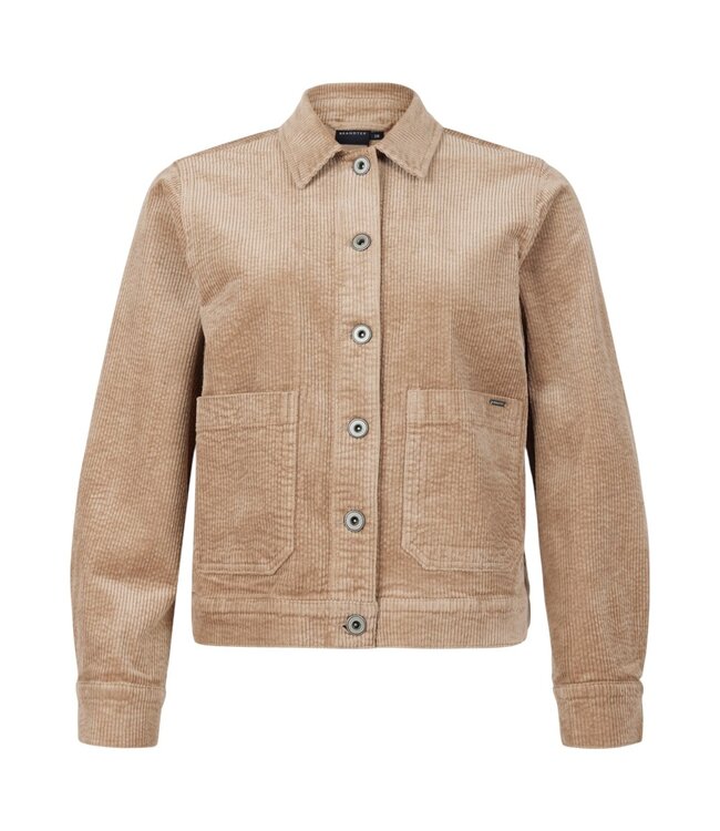 sportief vest jasje rib- stof camel