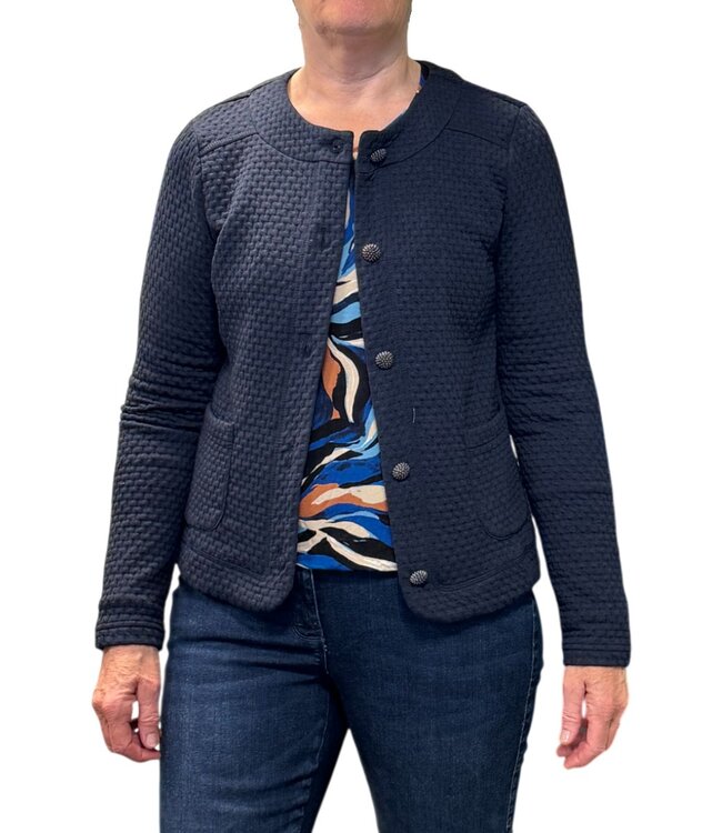 chique vest jasje dames structuur marine