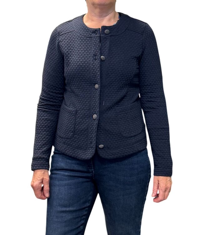 chique vest jasje dames structuur marine