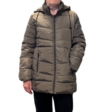 Brandtex. winterjas met afritsbare capuchon khaki Brandtex