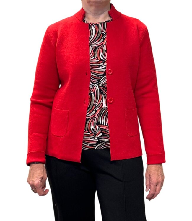 zacht vest jasje met knopen Marinello rood