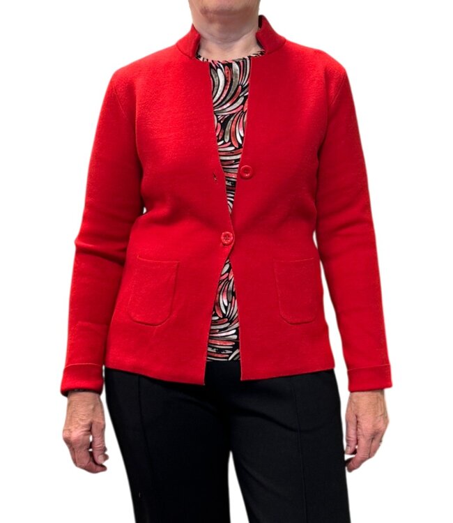 zacht vest jasje met knopen Marinello rood