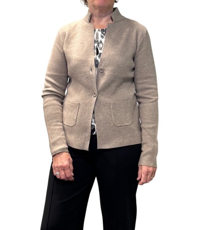zacht vest jasje met knopen Marinello camel