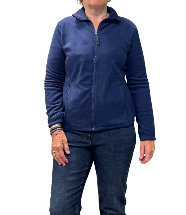 dames fleece vest met ritssluiting marine- blauw M.X.O.