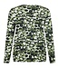 dames blouson shirt elastiek cirkelpatroon groen Sunday (lange mouw)