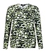 dames blouson shirt elastiek cirkelpatroon groen Sunday (lange mouw)
