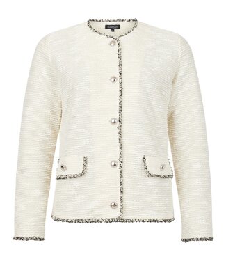 Sunday chique dames jasje met structuur en drukknopen offwhite Sunday