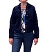 dames blouson shirt animal blauw- beige 3/4 mouwlengte