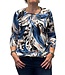 dames blouson shirt animal blauw- beige 3/4 mouwlengte