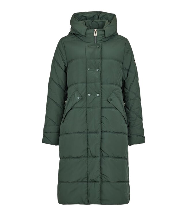 lange winterjas padded groen met capuchon Frandsen