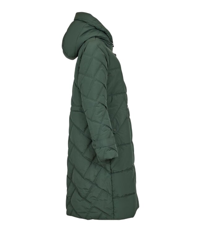lange winterjas padded groen met capuchon Frandsen