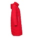 lange winterjas padded rood met capuchon Frandsen