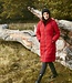 lange winterjas padded rood met capuchon Frandsen