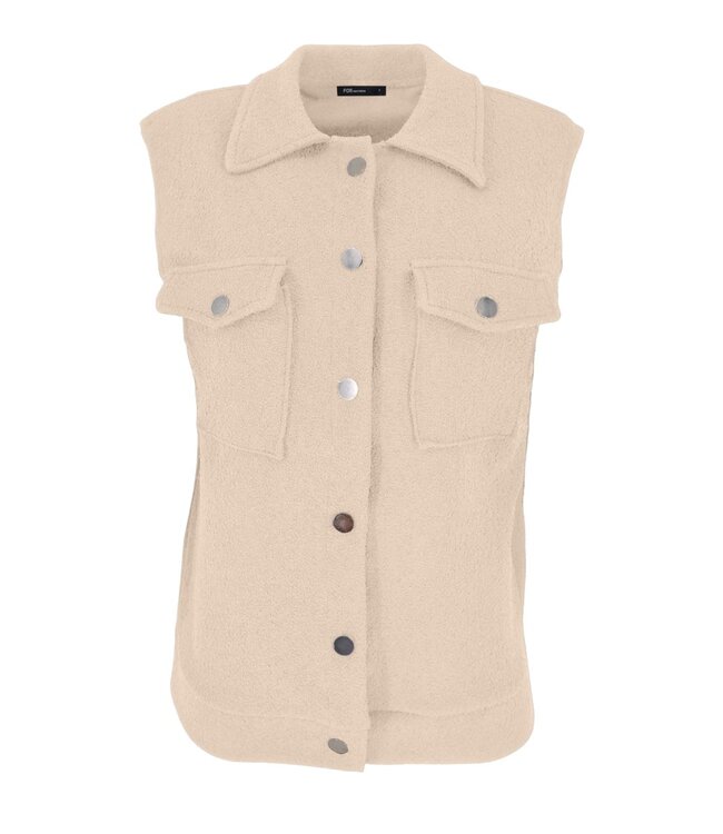 dames gilet "Beertje" boucle uni beige