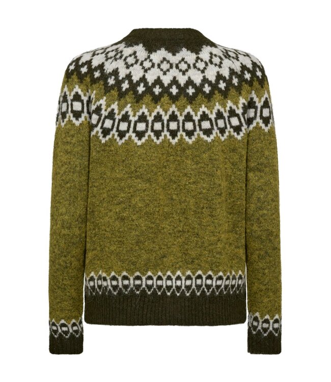 dames vest met knopen en wol Novala groen FreeQuent