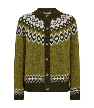 FreeQuent dames vest met knopen en wol Novala groen FreeQuent