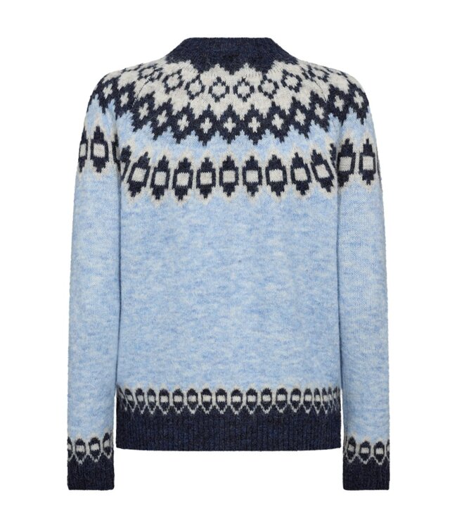 dames vest met knopen en wol Novala blauw FreeQuent