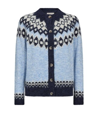 FreeQuent dames vest met knopen en wol Novala blauw FreeQuent