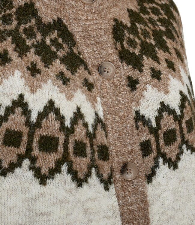 dames vest met knopen en wol Novala beige FreeQuent