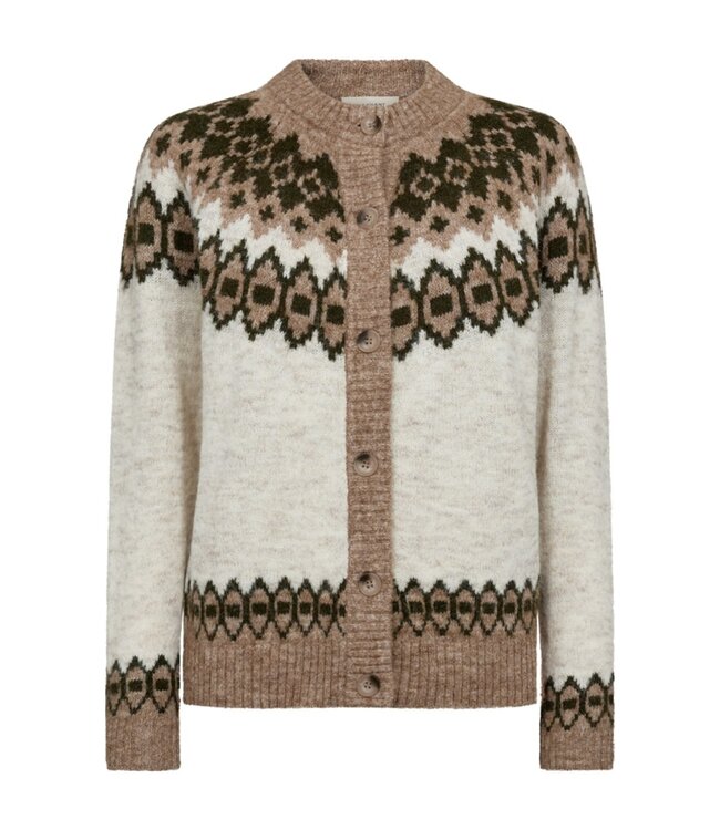 dames vest met knopen en wol Novala beige FreeQuent