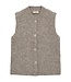 dames gilet met knopen en 10% wol "JUMP" taupe FreeQuent