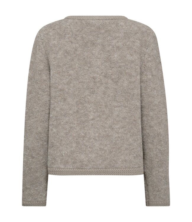 kort dames vest met knopen en 10% wol "Christa"  taupe FreeQuent