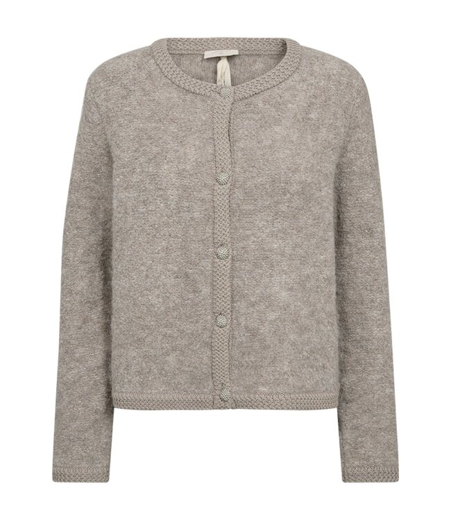 kort dames vest met knopen en 10% wol "Christa"  taupe FreeQuent