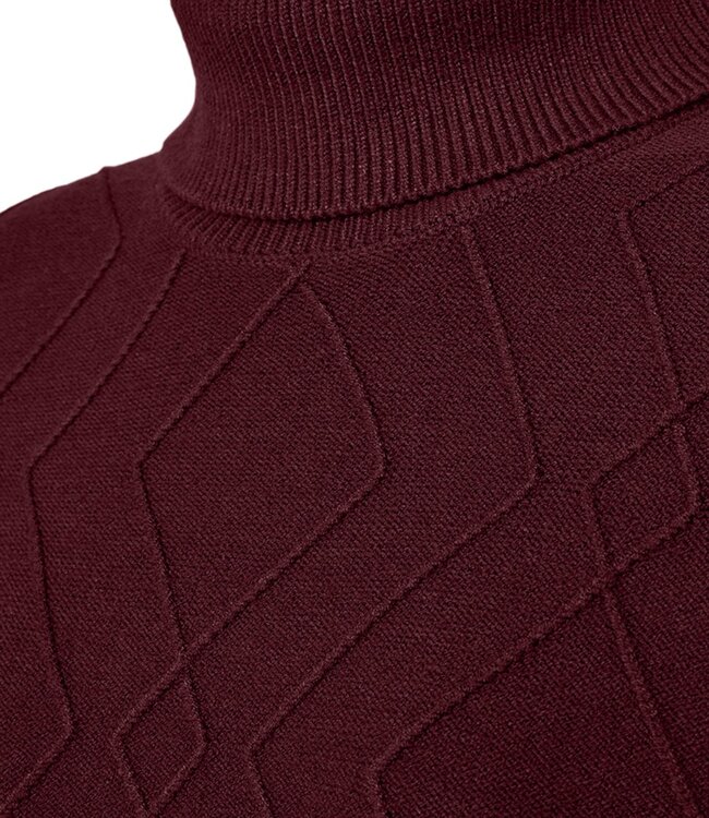 dames pullover kabel- structuur col "Saturn" bordeaux FreeQuent