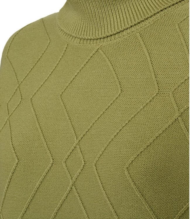 dames pullover kabel- structuur col "Saturn" groen FreeQuent