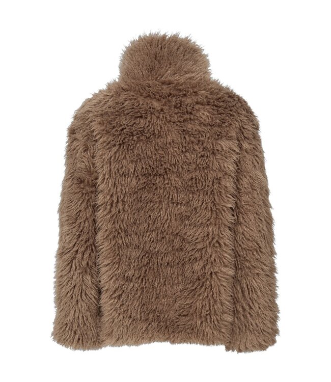 zachte dames jas Faux- fur "Fine" met ritssluiting Desert Taupe FreeQuent