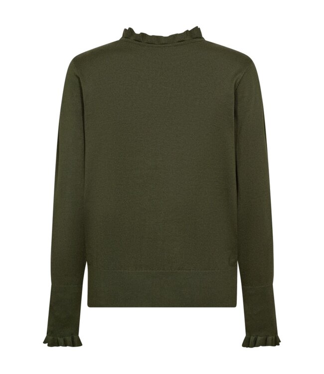 dames pullover "Katie" roesel- boordje mosgroen FreeQuent