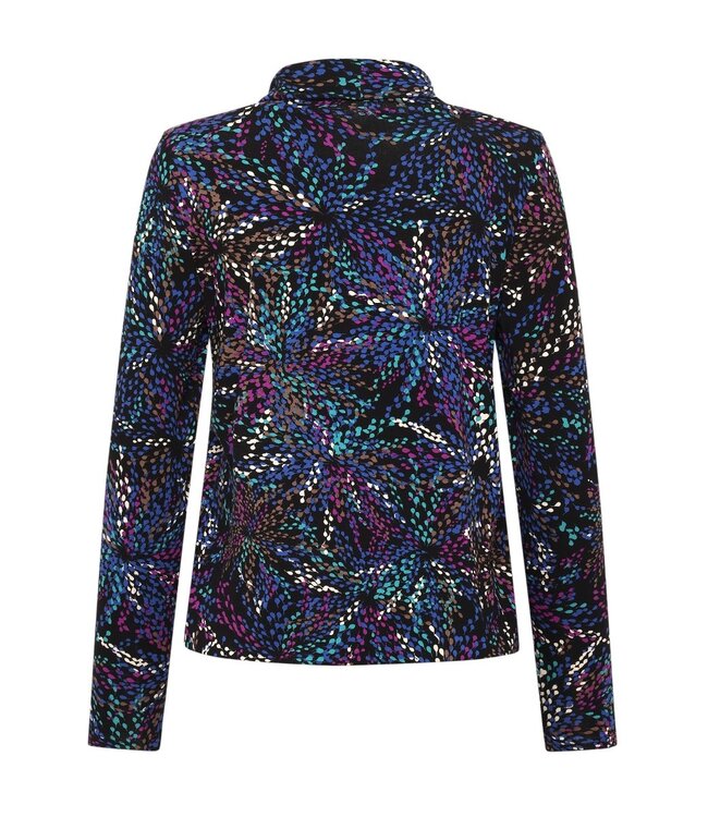 dames blouson shirt elastiek "fireworks" blauw Signature