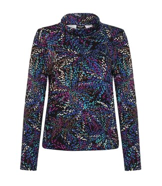 Signature dames blouson shirt elastiek "fireworks" blauw Signature