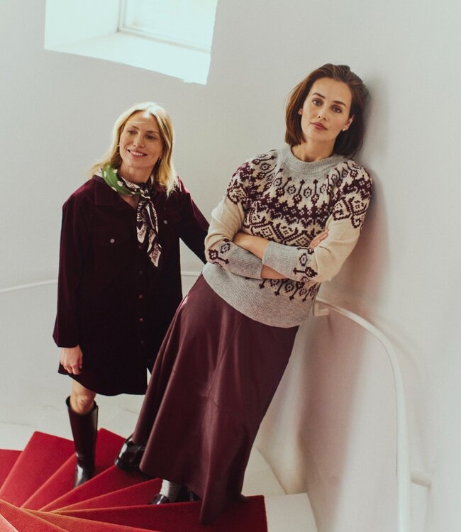 Noorse dames trui met print grijs FreeQuent