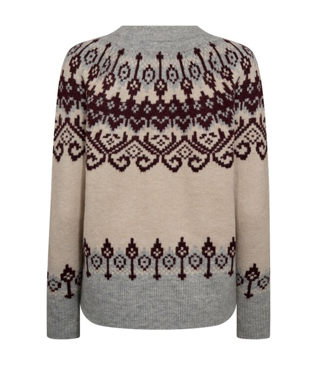 Noorse dames trui met print grijs FreeQuent