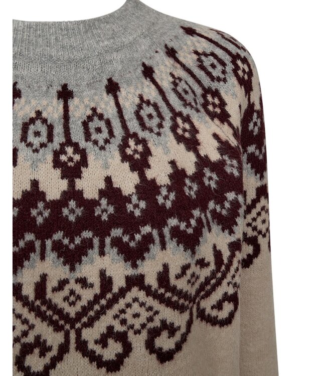 Noorse dames trui met print grijs FreeQuent