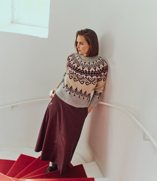 Noorse dames trui met print blauw FreeQuent