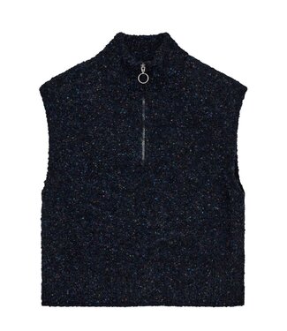 FreeQuent dames gilet met ritssluiting "Nemes" gemeleerd marine FreeQuent