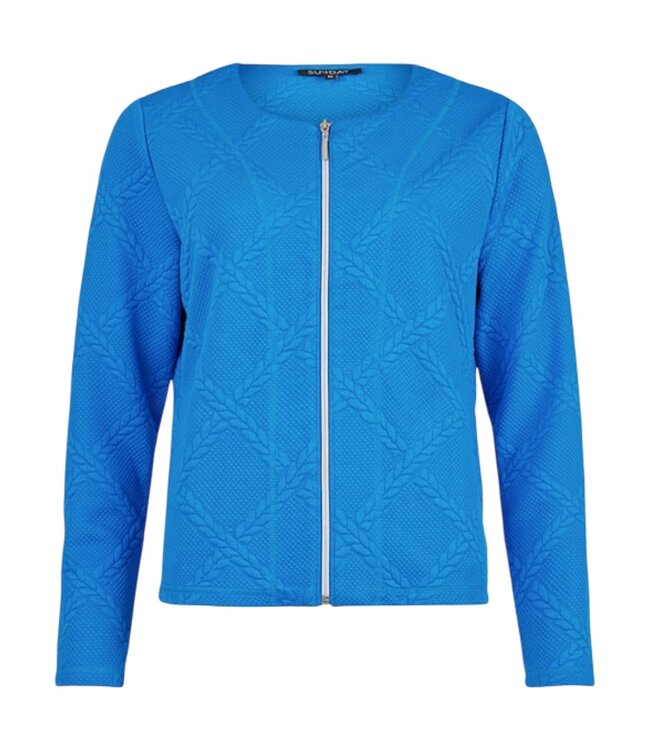 chique dames jasje kabel- structuur blauw Sunday